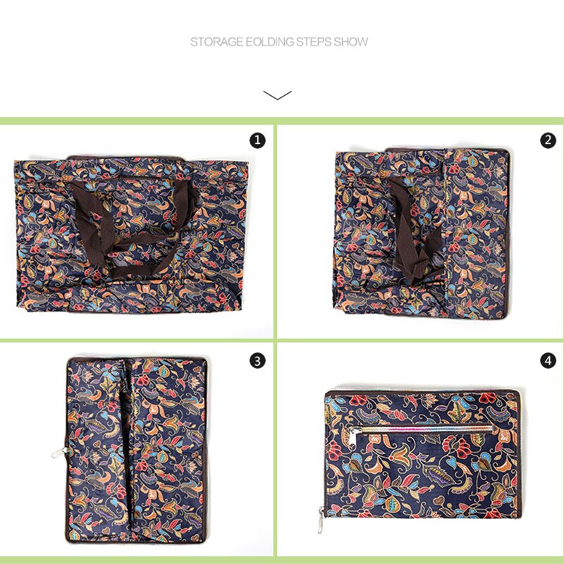 Eoc amichevole Pieghevole Tote Della Borsa Sacchetti Della Spesa Riutilizzabili Oxford Durevole Impermeabile di Grande Capacità Sacchetto di Acquisto di Stampa del fiore