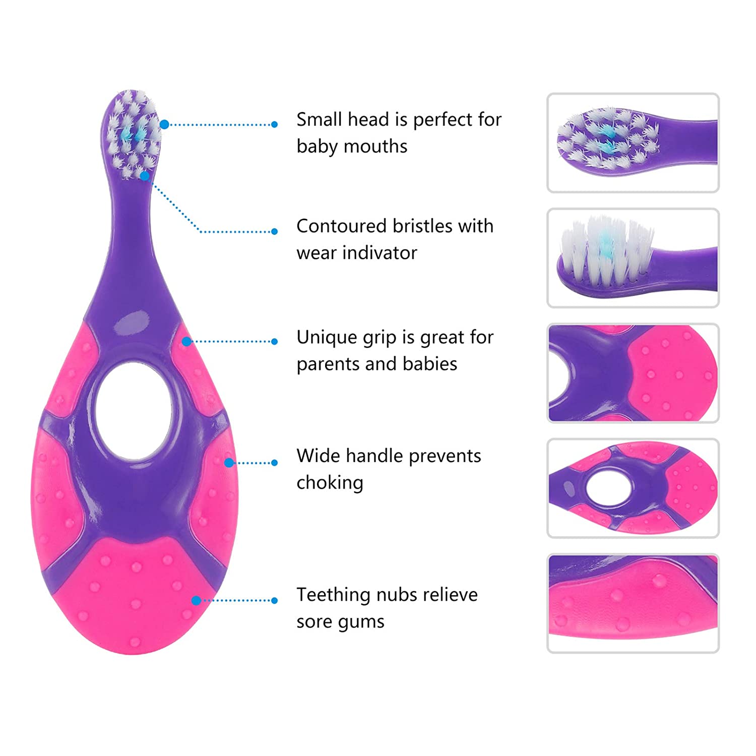 2Pcs Childrens Bucket Soft Bristle Toothbrush, Non Slip Handle, Large End Ultra Dense Soft Bristle Toothbrush, for Kids Gum Care