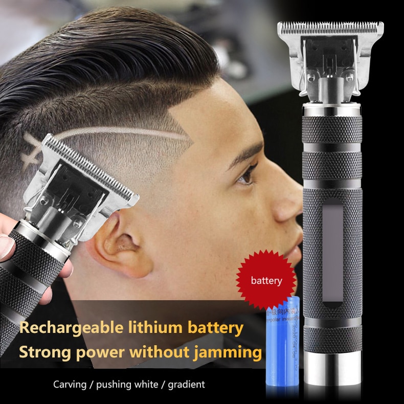Wireless Portable Electric Pro T-outliner Cordless Trimmer Hair Clipper Set Rechargeable 0mm T-blade Baldheaded Outliner Men