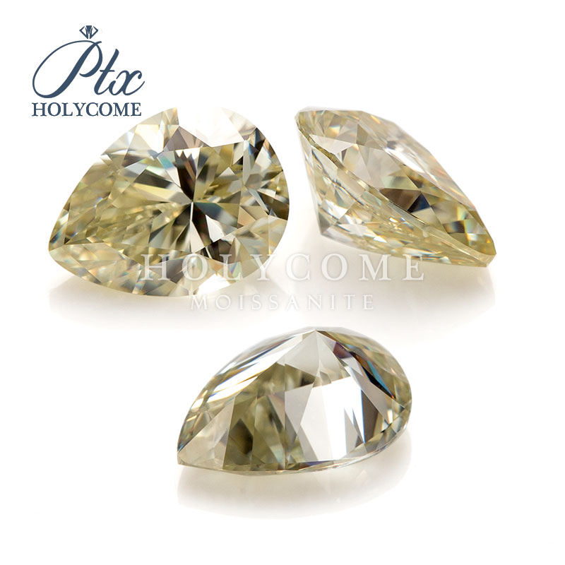 yellow Pear Shape Cut Synthetic Moissanite Price Per Carat For Jewelry Making