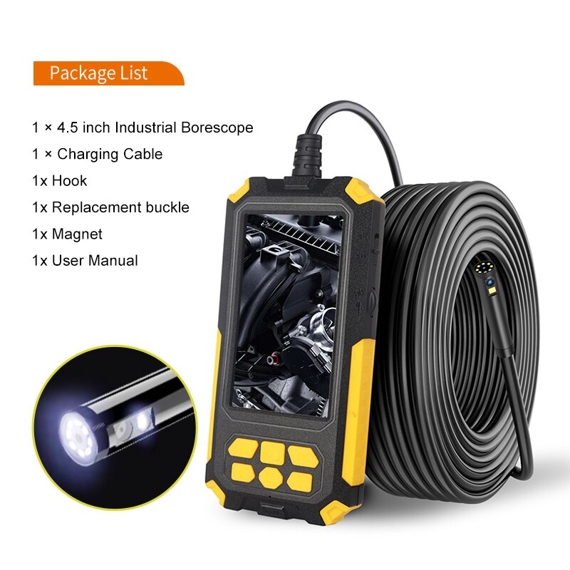 P40 8Mm Enkele Dual Lens Industriële Endoscoop 1080P 4.3 &quot;Ips Lcd Digitale Inspectie Camera Met 8 Led voor Auto Riool Controle