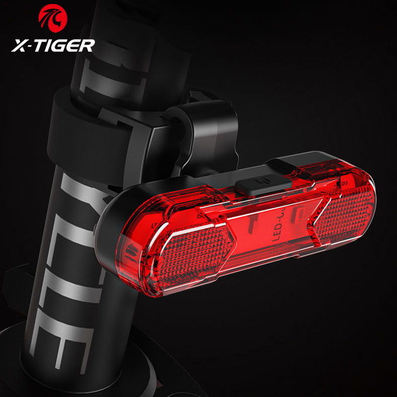 X-TIGER Fietsachterlicht Waterdicht MTB-fietslicht USB Charge LED Fietsachterlicht Flitsstaart Veiligheidsfietswaarschuwingslampje
