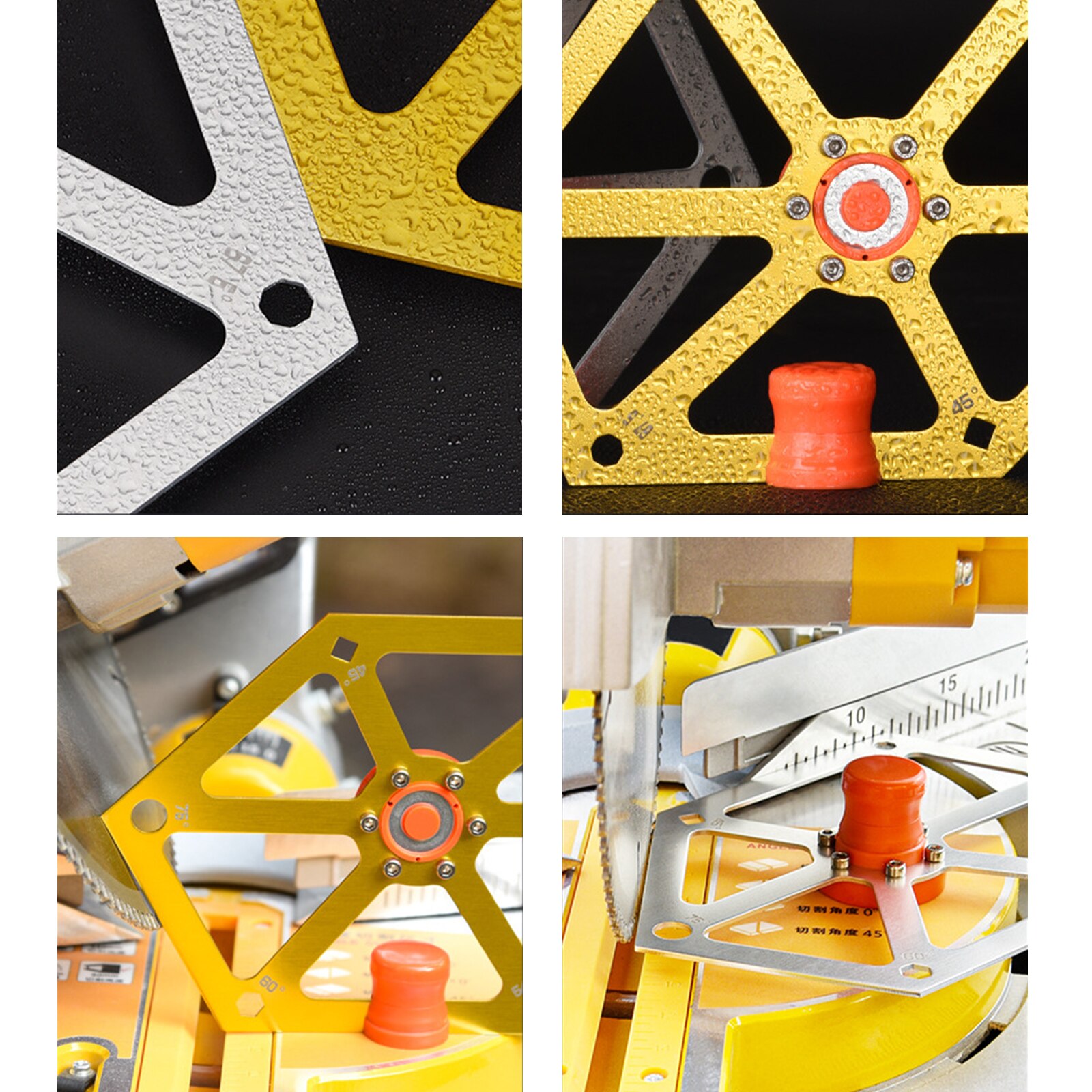 Angle Ruler Woodworking Rule Inclinometer Angle Tools Angle Rule Aluminum Alloys Golden Silver Angle Tools Inclinometer