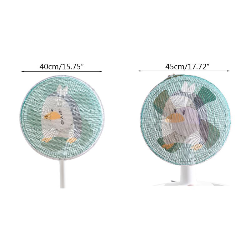 16/18 Inch Cartoon Electric Fan Cover for Baby Kids Finger Protector Safety Mesh Guard Dustproof Home Office