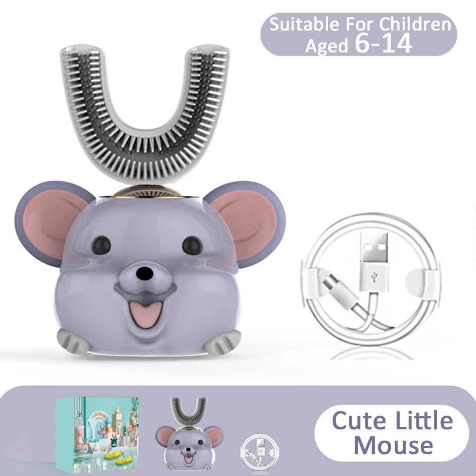 Seelaugh Kinderen Oplaadbare Elektrische Tandenborstel Relatiegeschenk Baby Benodigdheden U-Vormige Elektrische Tandenborstel: 12