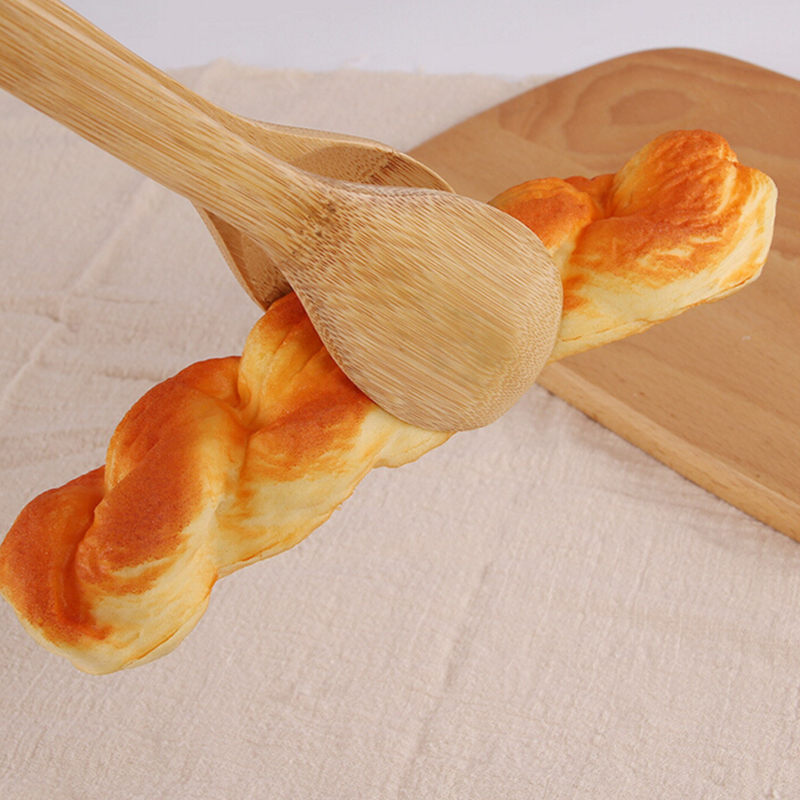 Pinzas largas de madera para tostadora, pinzas de cocina para pan de bambú, pinzas para asar comida y barbacoa, pinzas de madera, utensilios de cocina para comida