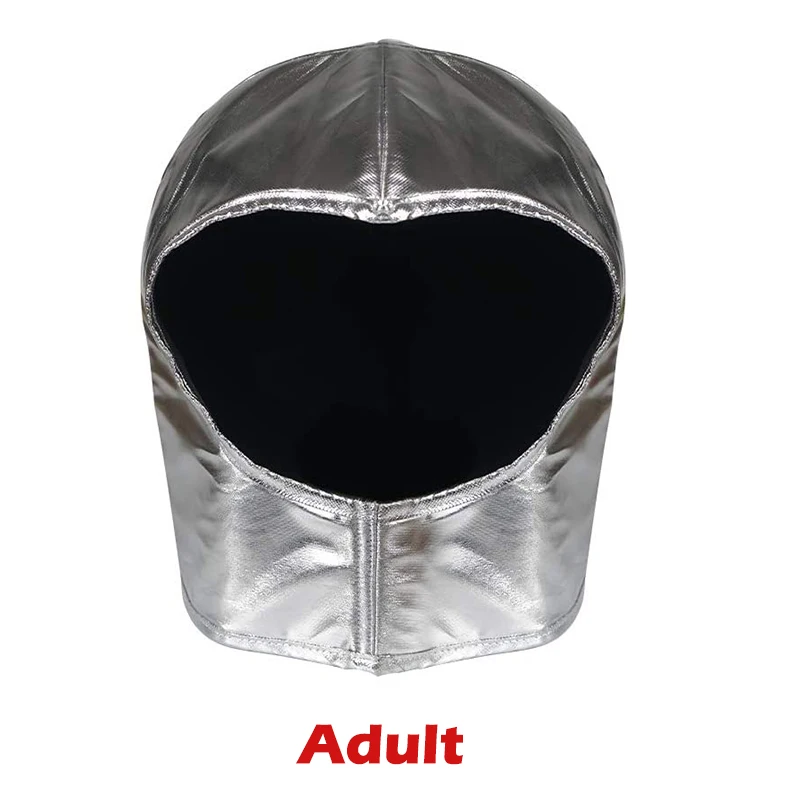 Adult Kids Spaceman Helmet Silver Astronaut Hat Perfect for Space Enthusiasts Halloween Costume Performance Dress Up: black