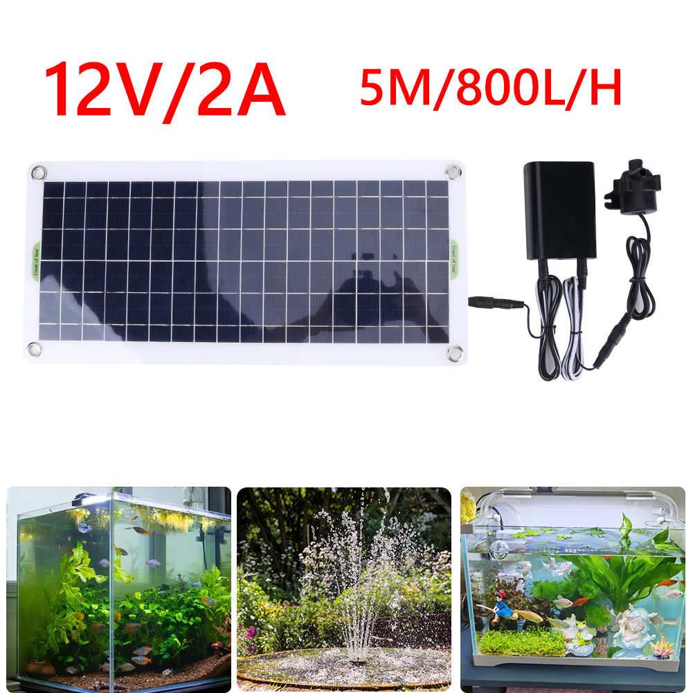 Panel Bomba Fuente Solar - 30W 18V - Sistema Riego Jardín - Kit Ahorro Energía para Piscina
