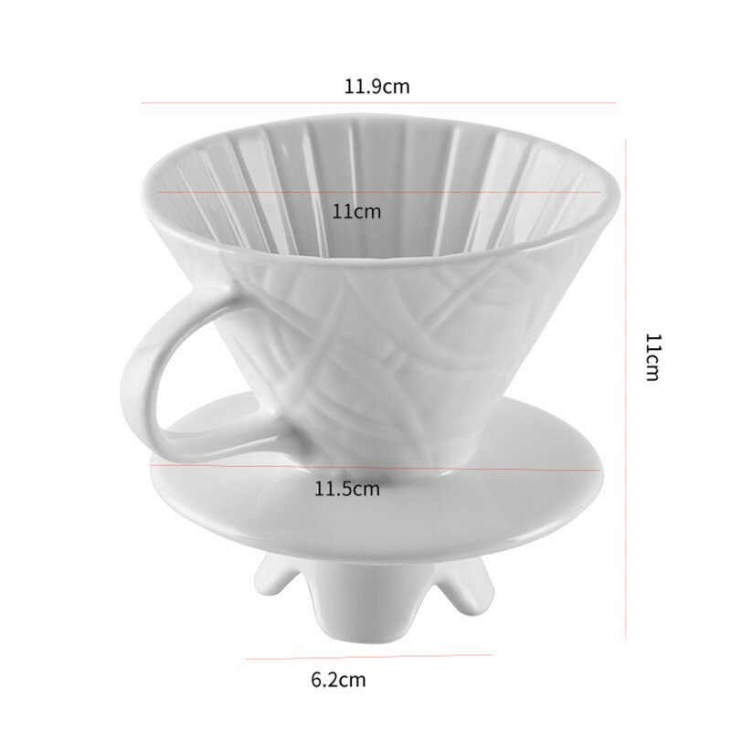 Ceramic Coffee 2-piece Set Large Ceramic Drainage Reusable Coffee Drip Cup V60 Coffee Drip Cup Independent Cup Holder