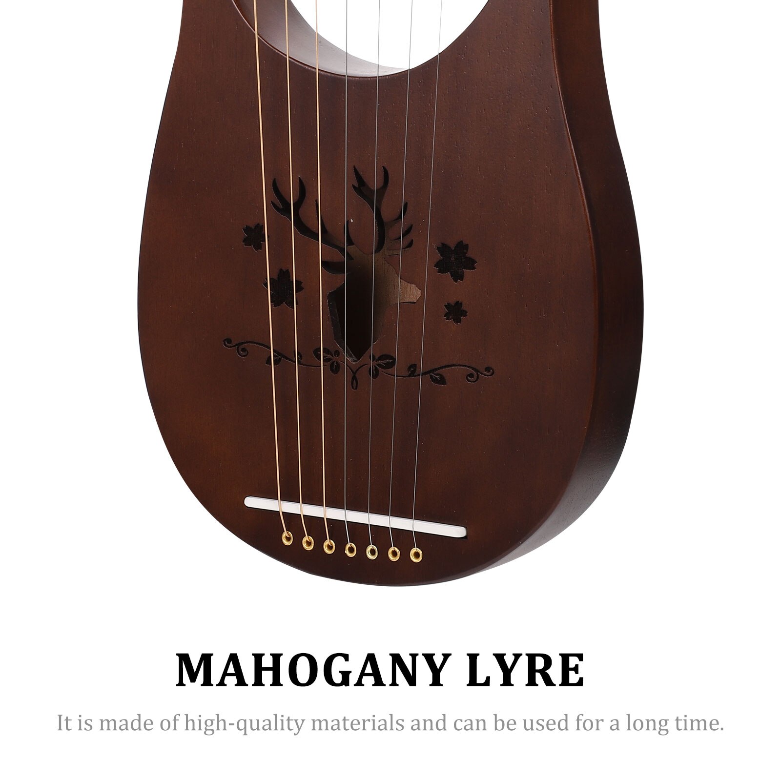 1 Set Houten Lier Harp Retro 7-String Lier Harp Muzikale String Instrument