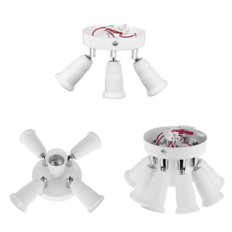 Draaibare 3/5/9 Heads Edison Schroef E26 E27 Gloeilamp Socket Splitter Verstelbare Lamp Houder Adapter Converter Lamp Base Houder