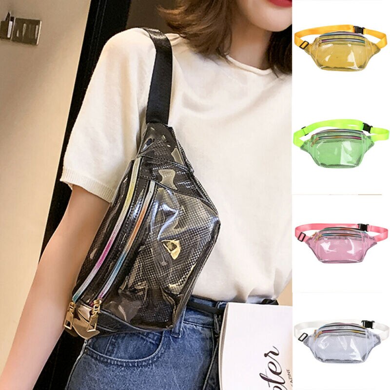 Frauen Transparente Gittergewebe Brust Taille Tasche Dame Vielseitig Einfache Stil schick Reißverschluss Damen Crossbody Telefon Tasche fanny Packungen