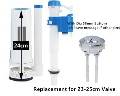 Valve de remplissage de toilette universelle, valve d'entrée et de sortie, pompe, raccords de réservoir d'eau, ensemble de boutons de toilette, accessoires de bain: 4valves 24 button