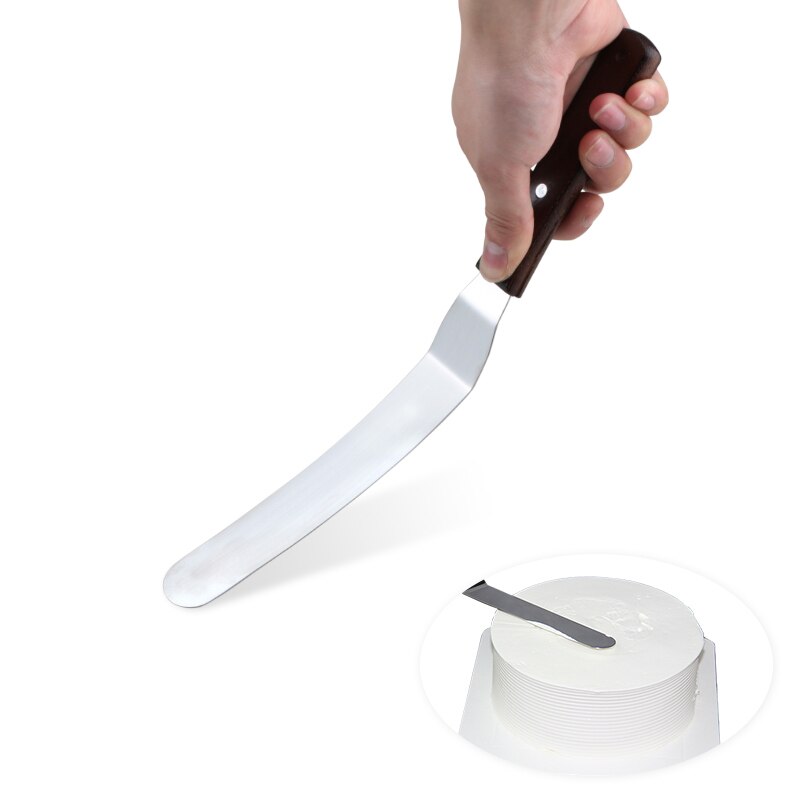 Fais Du 4 6 8 10 Inch Spatel Cake Decoreren Gereedschap Roestvrij Staal Met Houten Handvat Crèmemes Spatel Voor Cake Gladder Gladdere Glazuur