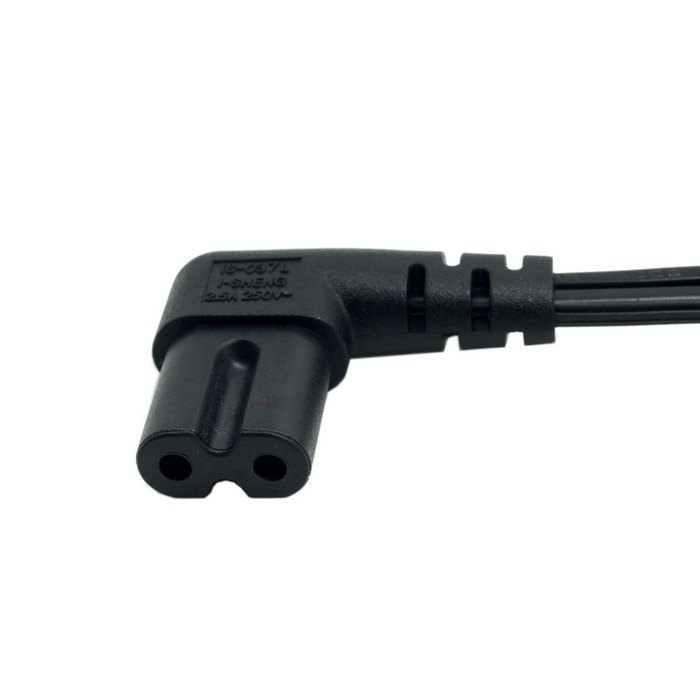 Jimier cy kabel 100cm usa 2 ben han  to 90 grader retvinklet iec 320 c7 strømforsyningsledning kabel