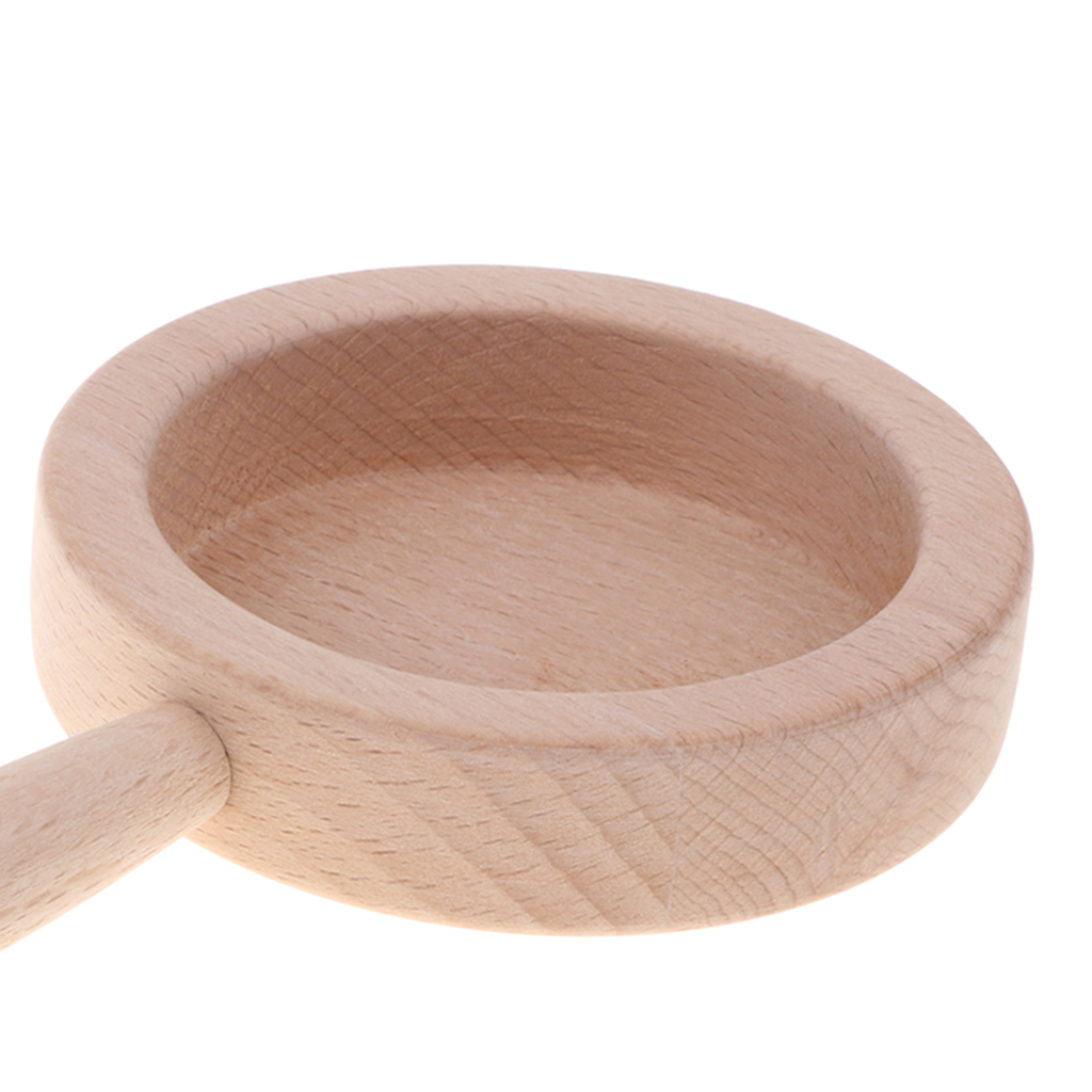 Zabawa z litego buku drewniana zabawka kuchenna-naczynia kuchenne/naczynia kuchenne/zastawa stołowa szef kuchni rola udawaj zagraj w zabawki kuchenne prezent-patelnia S