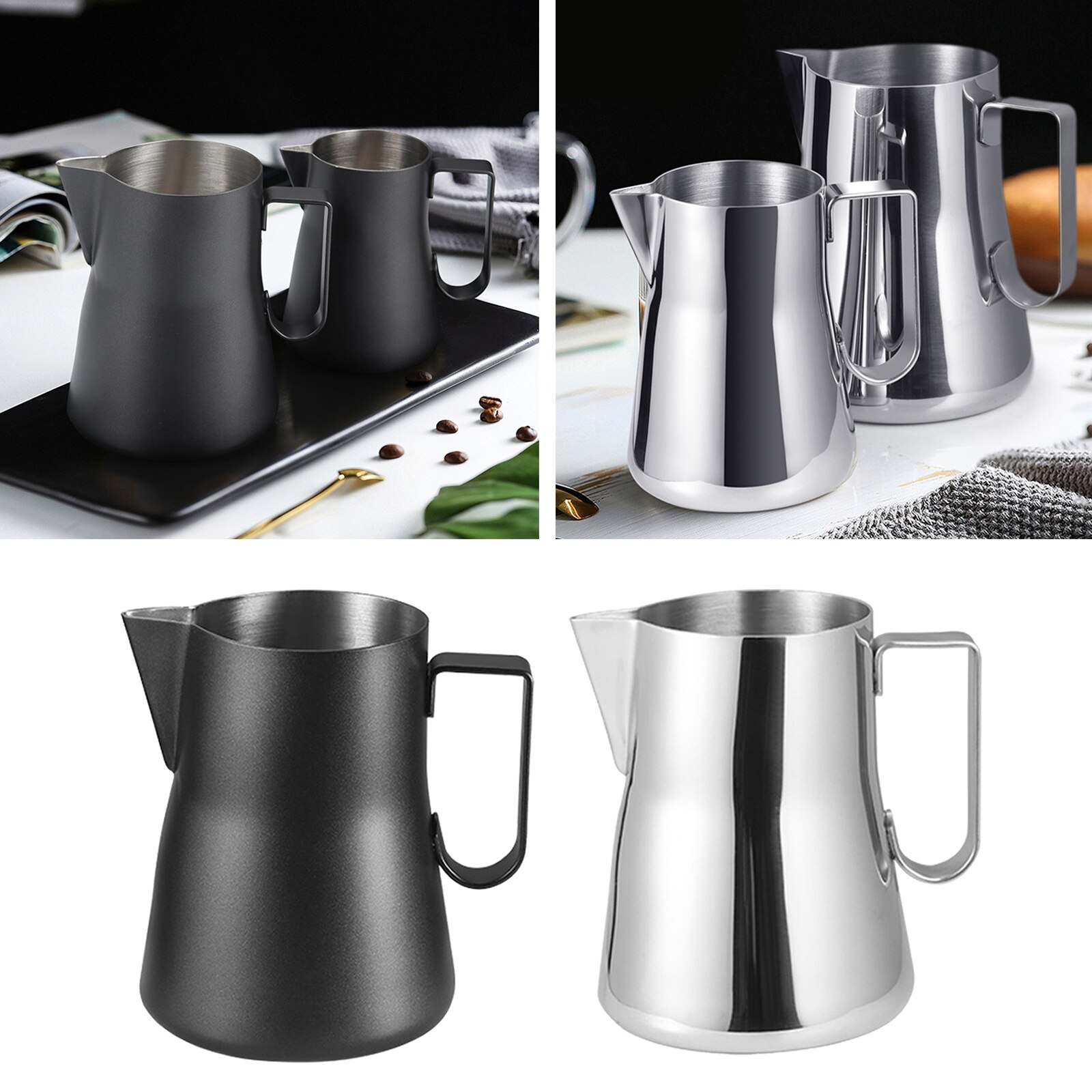 Stainless Steel Milk Frothing Pitcher Milk Frothing Jug Milk Foamer Mugs Cappuccino Pitcher Creamer for Espresso Machine