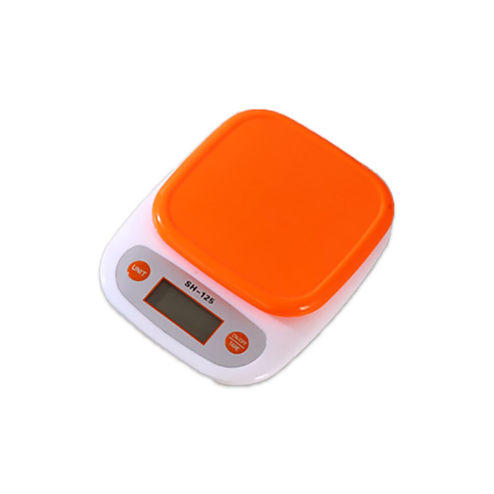 Elektronisk kjøkkenvekt 5kg/1g høy presisjon mini post matbalanse måle vekt kjøkkenutstyr kjøkkenverktøy: Oransje