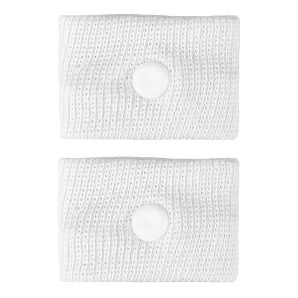 2 stk reise anti-bedøve bil armbånd justerbar graviditet antiemetic bracers polyester anti kvalme gjenbrukbart tilbehør: Hvit