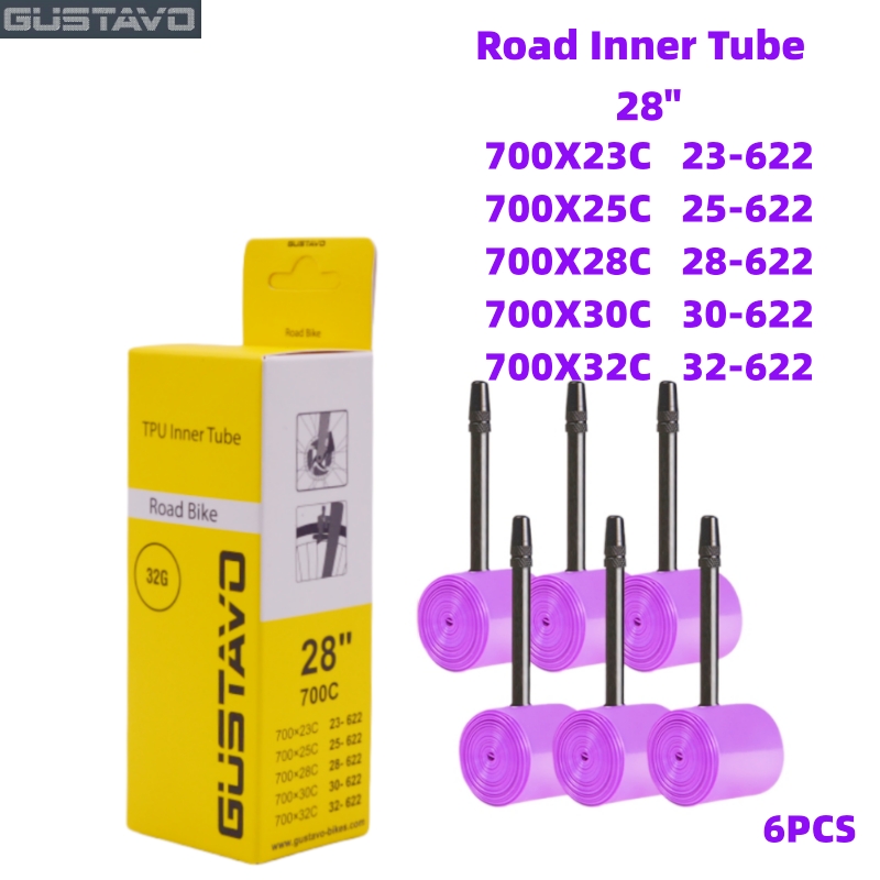 GUSTAVO Gravel Road Bike Inner Tube 700c X 23-32 / 35-50c TPU Material Tire MTB 29x1.5-1.95C 45mm 65mm Length French Valve: Khaki / 40mm
