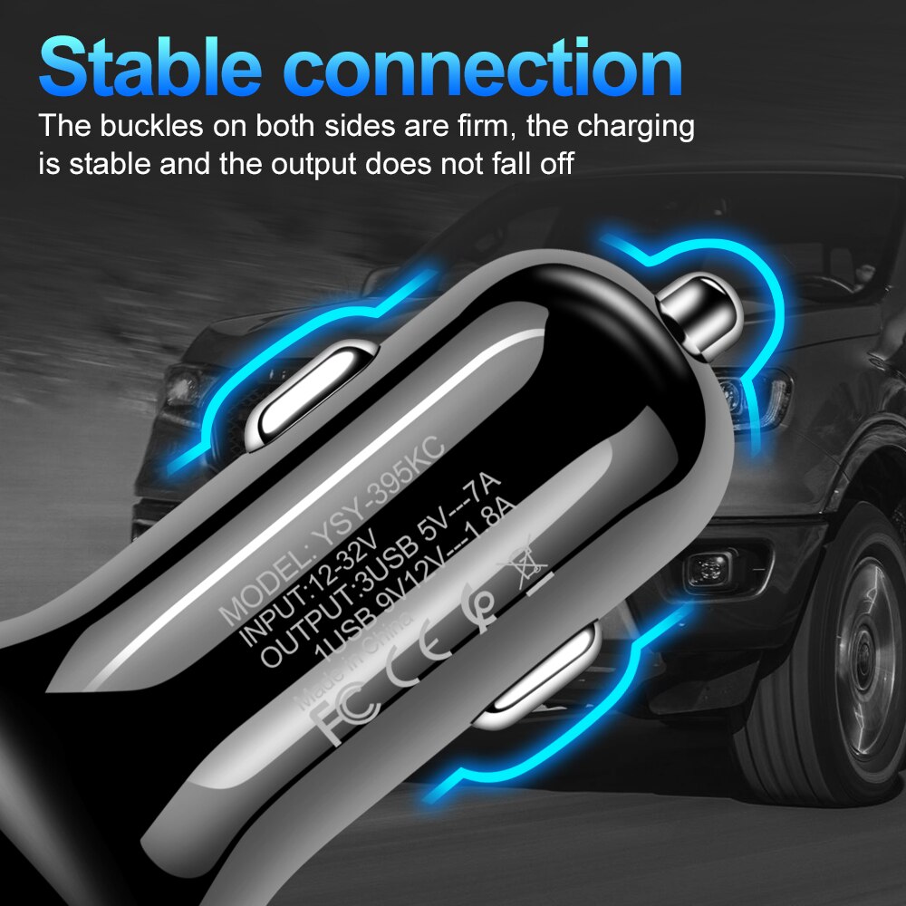 3 Poorten Auto Usb Telefoon Oplader Snel Opladen Snelle Auto Sigarettenaansteker Power Adapter Splitter 12-24V usb Autolader L15
