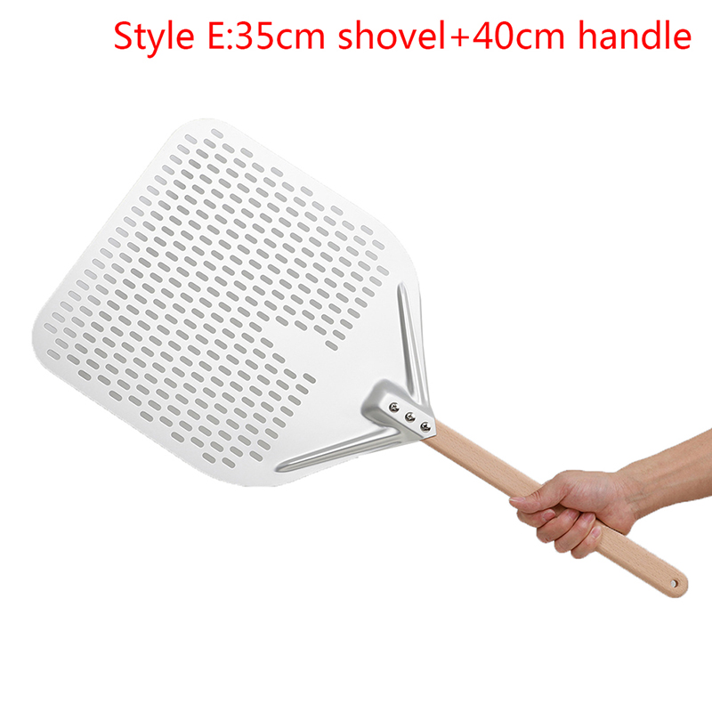 12/14 Inch Portable Oven Spatula Home Baking Pastry Tool Wooden Handle Pizza Spatula Pizza Shovel With Long Handle: E