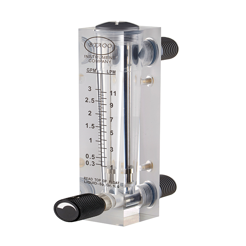 LZM-15ZT 1/4" BSP Female Panel Float Flowmeter Gas Liquid Air Flow Meter Rotameter With Control Valve