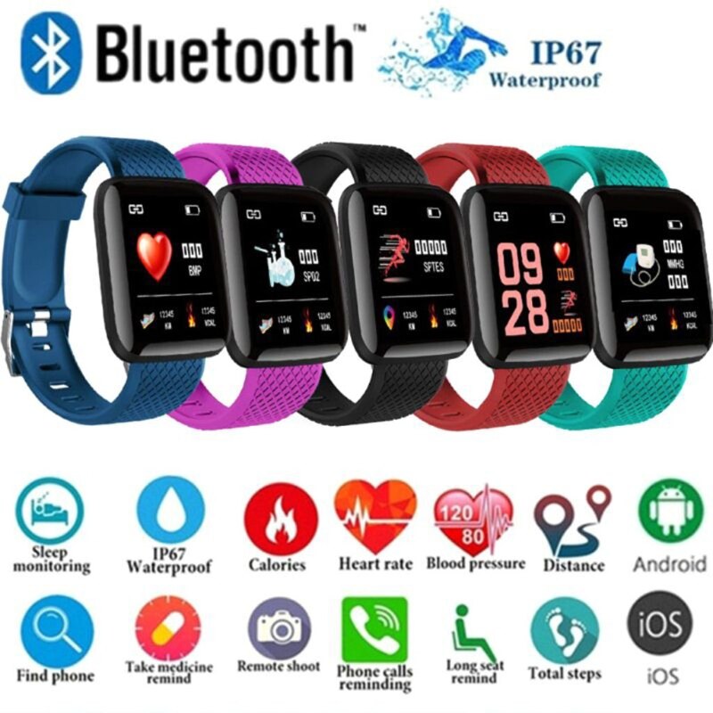 Bluetooth IP67 Fitness Trackers Smartwatch Voor Monitoring Hartslag En Slaap Detectie Sport Horloge Voor Mannen En Vrouwen