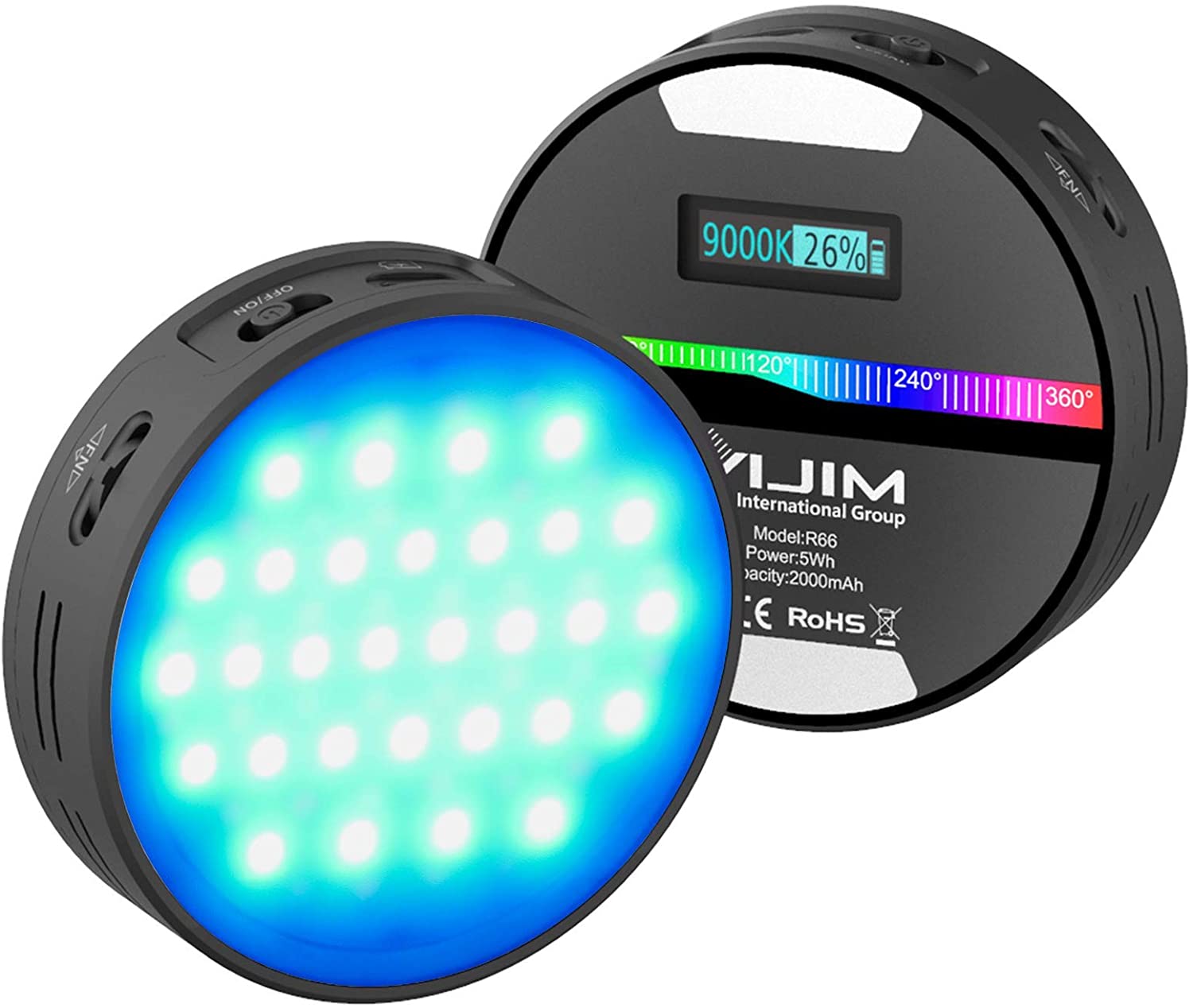 Ulanzi – Mini lumière vidéo RGB VL49, 2500-9000K, 2000mAh, magnétique, extension 3 pour chaussure froide: R66 RGB