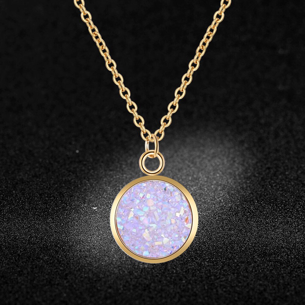 AAAAA 100% Roestvrij Staal Shining Resin Charm Ketting voor Vrouwen Nooit Aantasten Sieraden Ketting