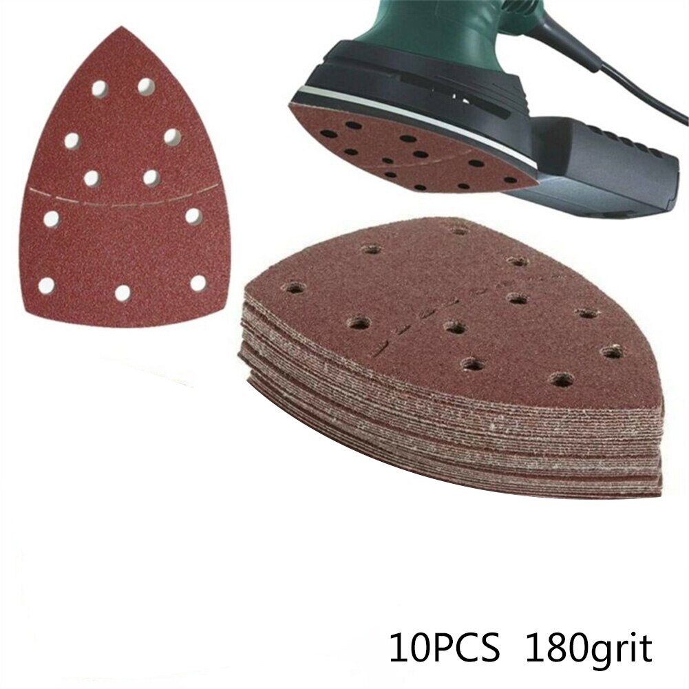 10pcs Abrasive Sanding Sheets For Bosch PSM 100A Detail Palm Sander Mouse Sander Papers Wood Metal Sanding Sheet Sanding Discs: Green