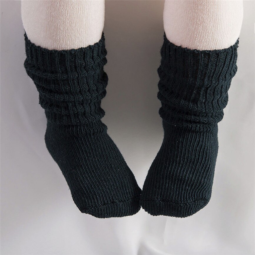 1 Pairs Sokken Baby Knie Katoen Zachte Effen Sokken Meisjes Jongens Winter Warm Houden Sok Gebreide Comfortabele Sockings