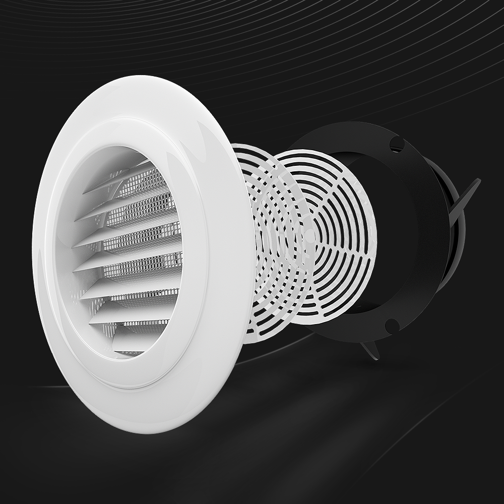 Adjustable Air Ventilation Cover Round Ducting Ceiling Wall Hole Abs Air Vent Grille Louver Kitchen Bath Air Outlet Fresh System