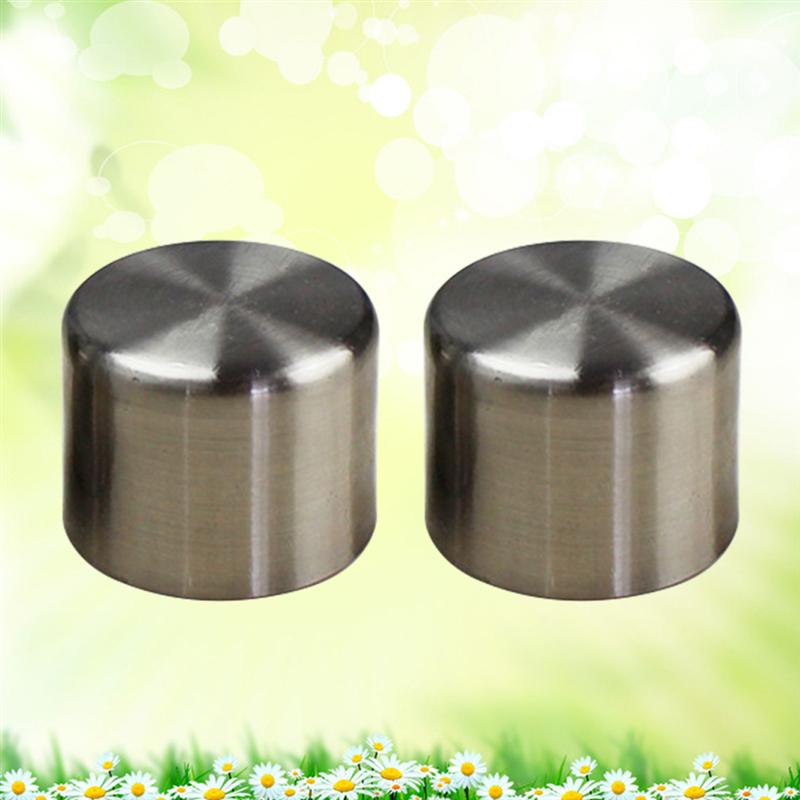 2PCS 28mm Window Drapery Curtain Rod End Drapery Pole Rail Decorative Heads Caps Alloy Windows Curtain Rod End (Silver)