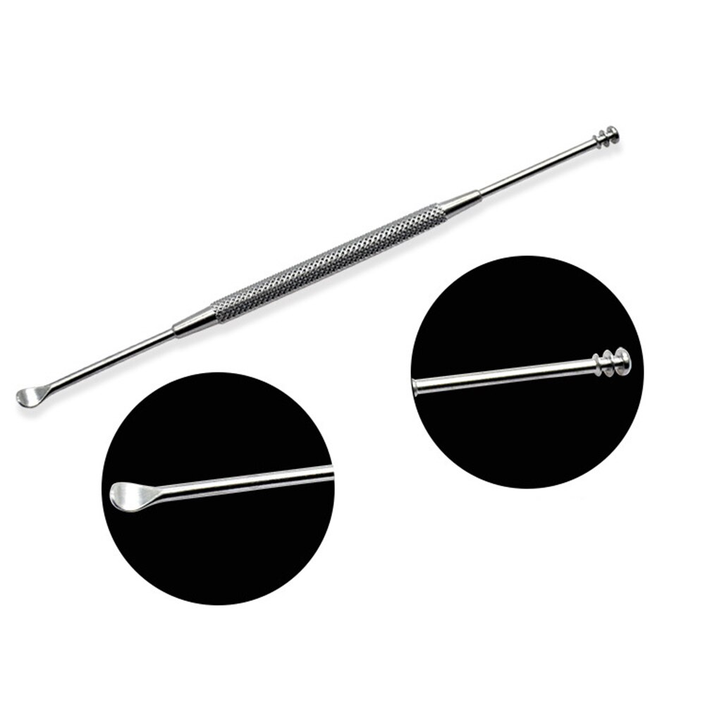 Double-ended Stainless Steel Spiral Ear Pick Spoon Ear Wax Removal Cleaner Ear Care Tool Kit Multifunction Portable