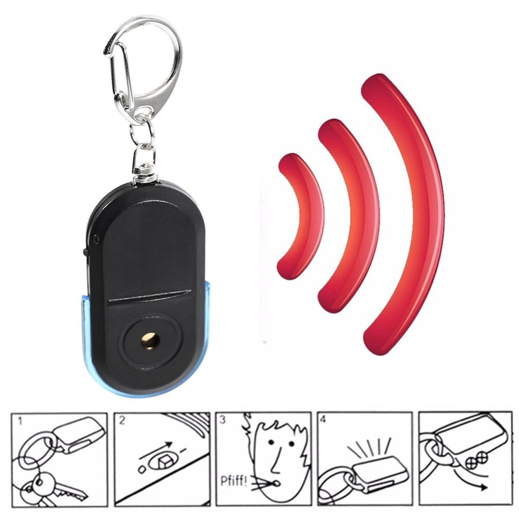 Anti-Verloren Alarm Key Finder Locator Sleutelhanger Whistle Sound Met Led Licht Mini Anti Verloren Sleutel Finder Sensor