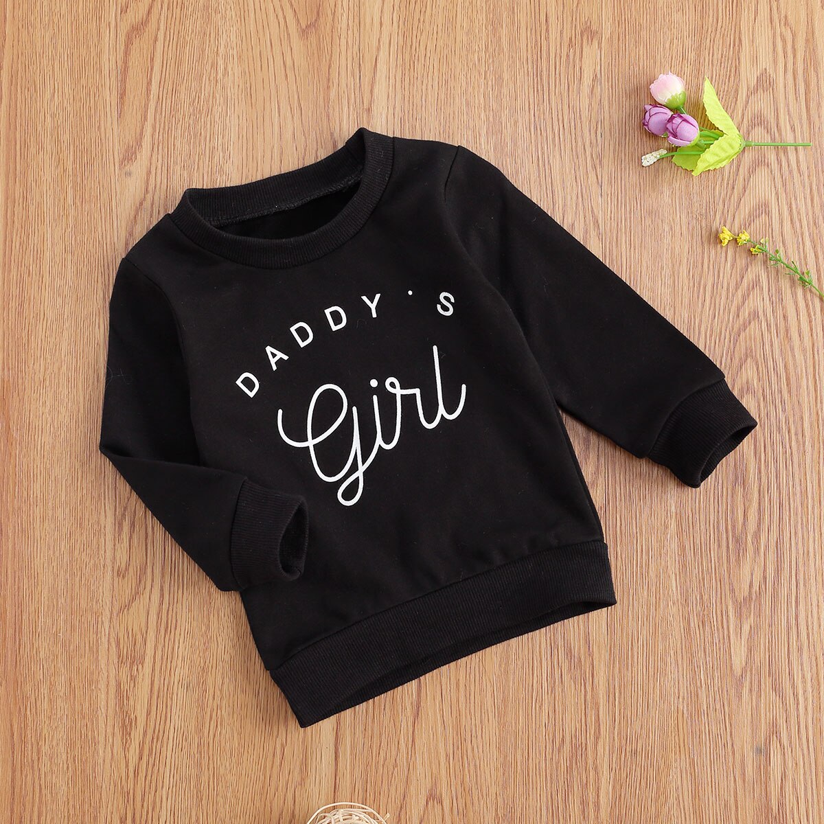 0-3Y papa enfant en bas âge bébé filles sweat haut lettre impression longue sweat à capuche et manches longues automne enfants Outwear 3 couleurs
