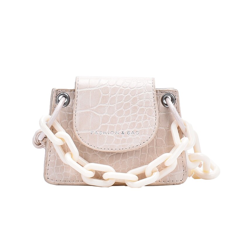 Handtaschen für frauen solid krokodil PU Leder umhängetaschen für frauen Mini frauen Schulter Umhängetasche: WHITE