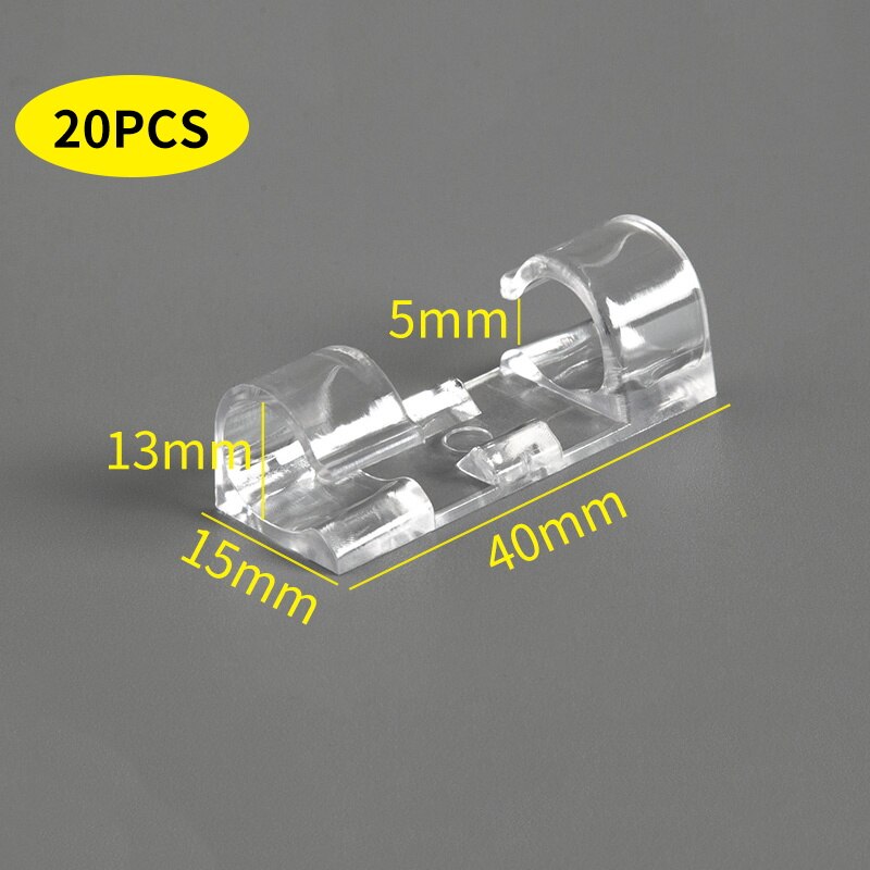 Universal Cable Organizer USB Cable Winder Wire Storage Manager Desktop Cable Management Clips Charging Data Line Cord Holder: 7-10mm 20PCS