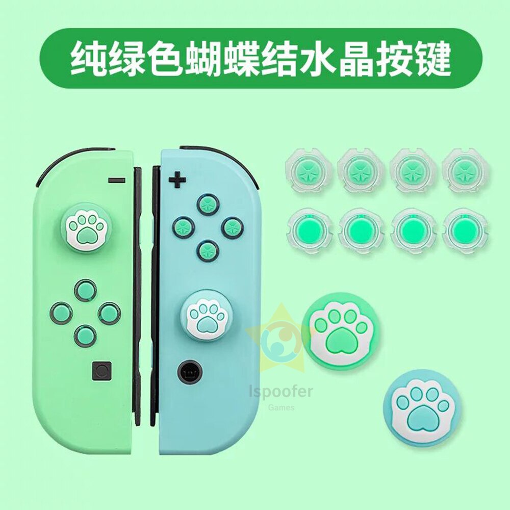 NS Switch JoyCon DIY Colorful ABXY Directions Keys Buttons for Nintend Switch NS NX Controller Joy-con Left Right Controller: 2nd Generation Green