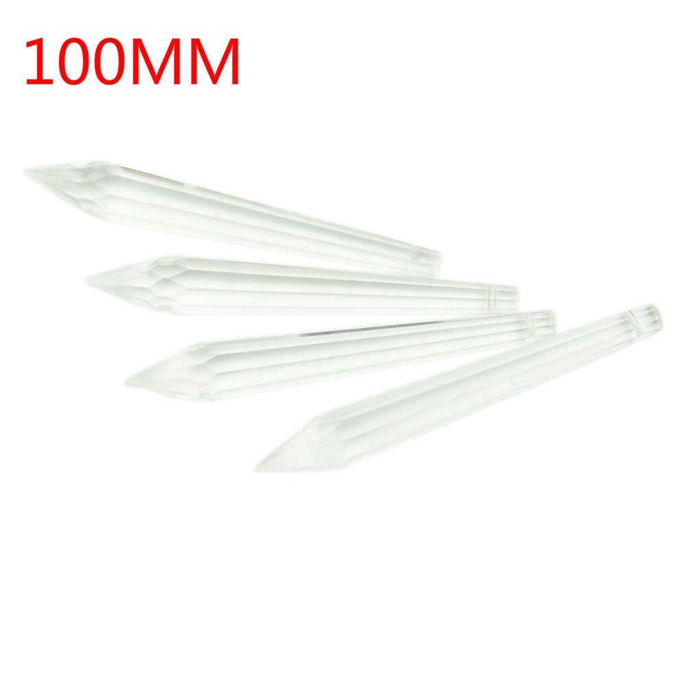 Klare istapper krystal prismer 38mm-100mm krystal u prisme lysekrone glas krystaller vedhæng hængende til lysekrone ophæng: 10 stk / 100mm
