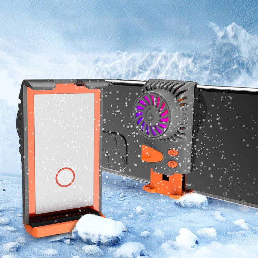 Przenośny telefon komórkowy chłodnica grzejnika Smartphone wentylator chłodzący rozpraszanie ciepła chłodzenie temperatura telefonu do gier/korzystania z telefonu: orange