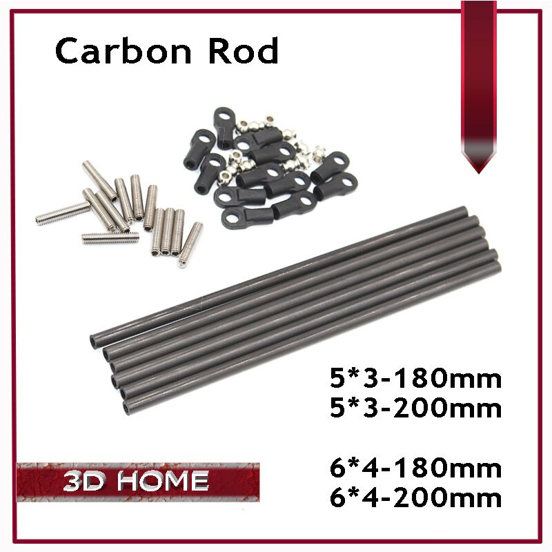 6 unids/set Delta Kossel 3D impresora 180/200MM longitud brazo paralelo ojo de pez varilla de carbono K800 Mini 5347 actualización Diagonal barras de empuje