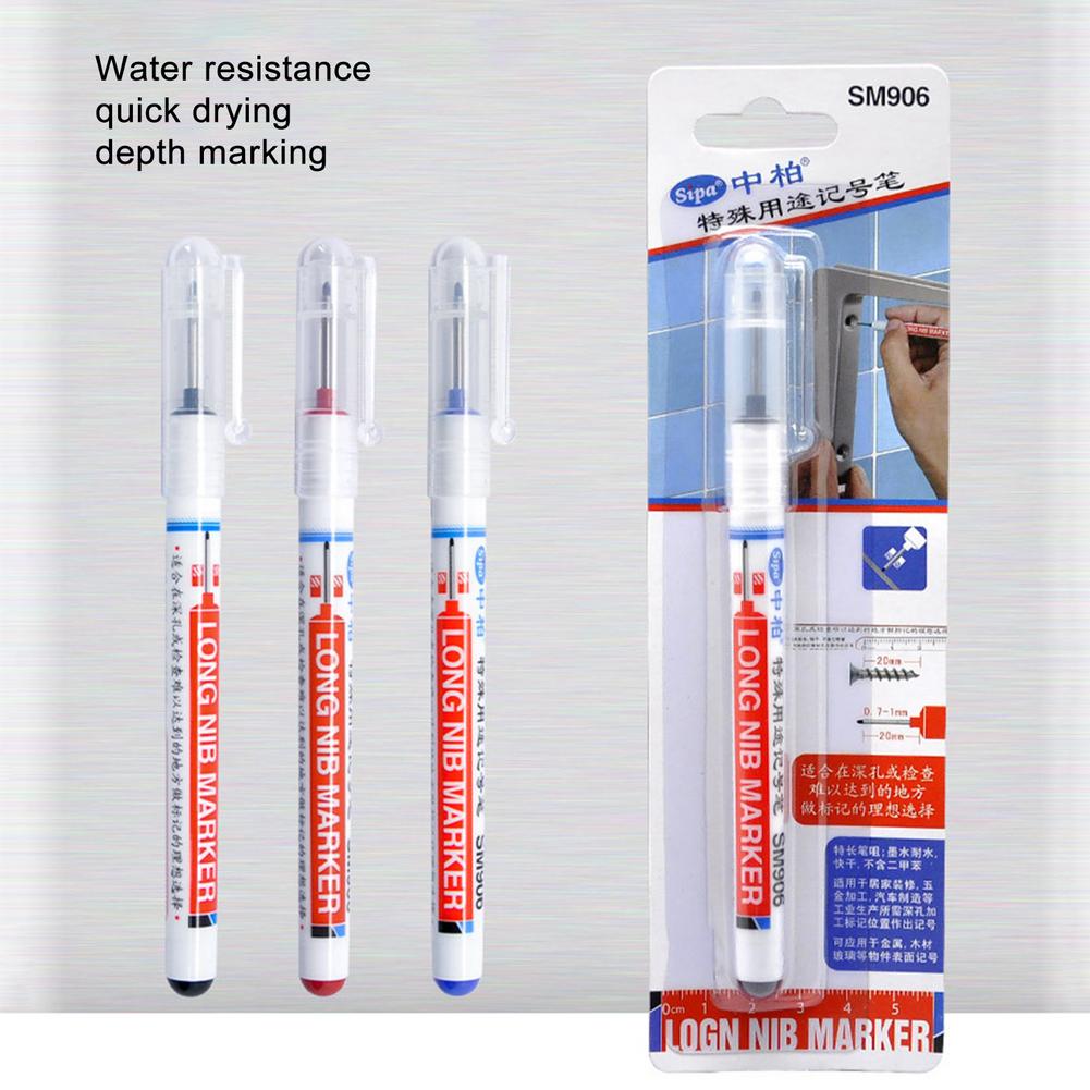 Lange Nib Marker Carpenter Bouw Diep Gat Woondecoratie Water Slip Sneldrogend Markeerstift Multifunctionele Lange Nib