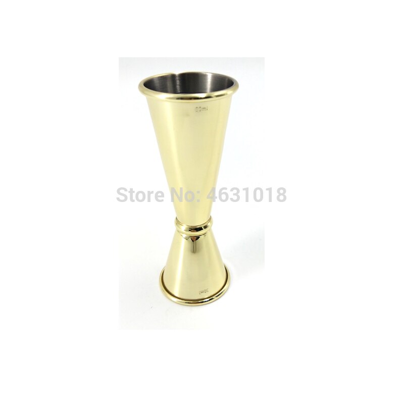 Herramienta de cóctel, vaso medidor de 30/60ml, barra de doble pared, Jigger Bar herramienta como acero inoxidable: Gold