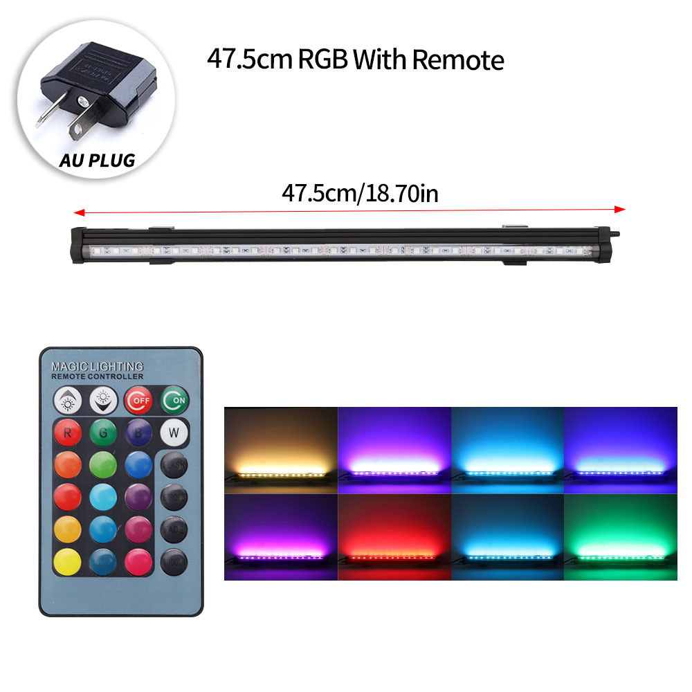 12-46CM 5050 RGB LED Aquarium Light Fish Tank Submersible Light Aquatic Air Bubble Oxygenation Lamp EU US Plug: SZD-A50RM-AU