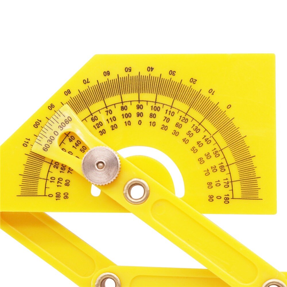 1 pcs Yellow Angle Ruler Angle Ruler 180 Degree Ruler Woodworking Ruler Foldable Easy To Carry Convenient For Angle Measurement