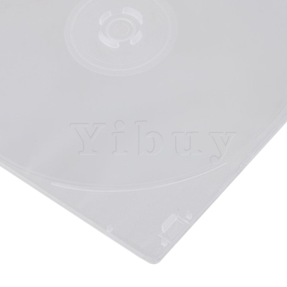 Yibuy 12.9x12.6cm Transparent Slim Single Disc CD DVD Jewel Cases Set of 50