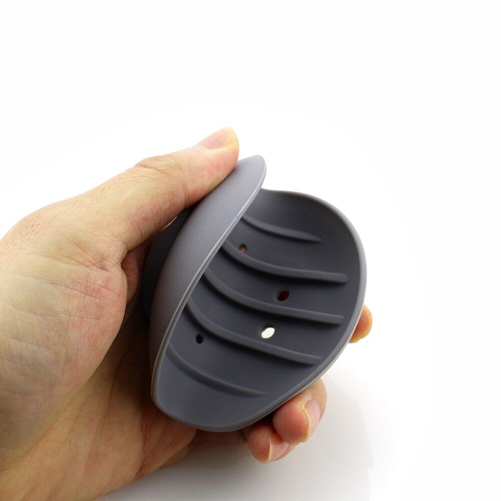 Silicon Kitchen Bathroom Flexible Soap Dish Plate Holder Tray Soapbox Home travel Soap Dishes 9 Colors