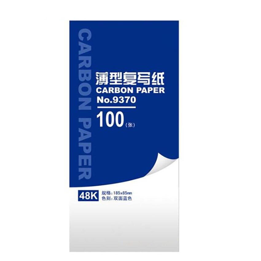 100 ark 48k carbon papir bærbart kontor regnskab finans kopi kvittering carbon papir skole papirvarer 185*85mm
